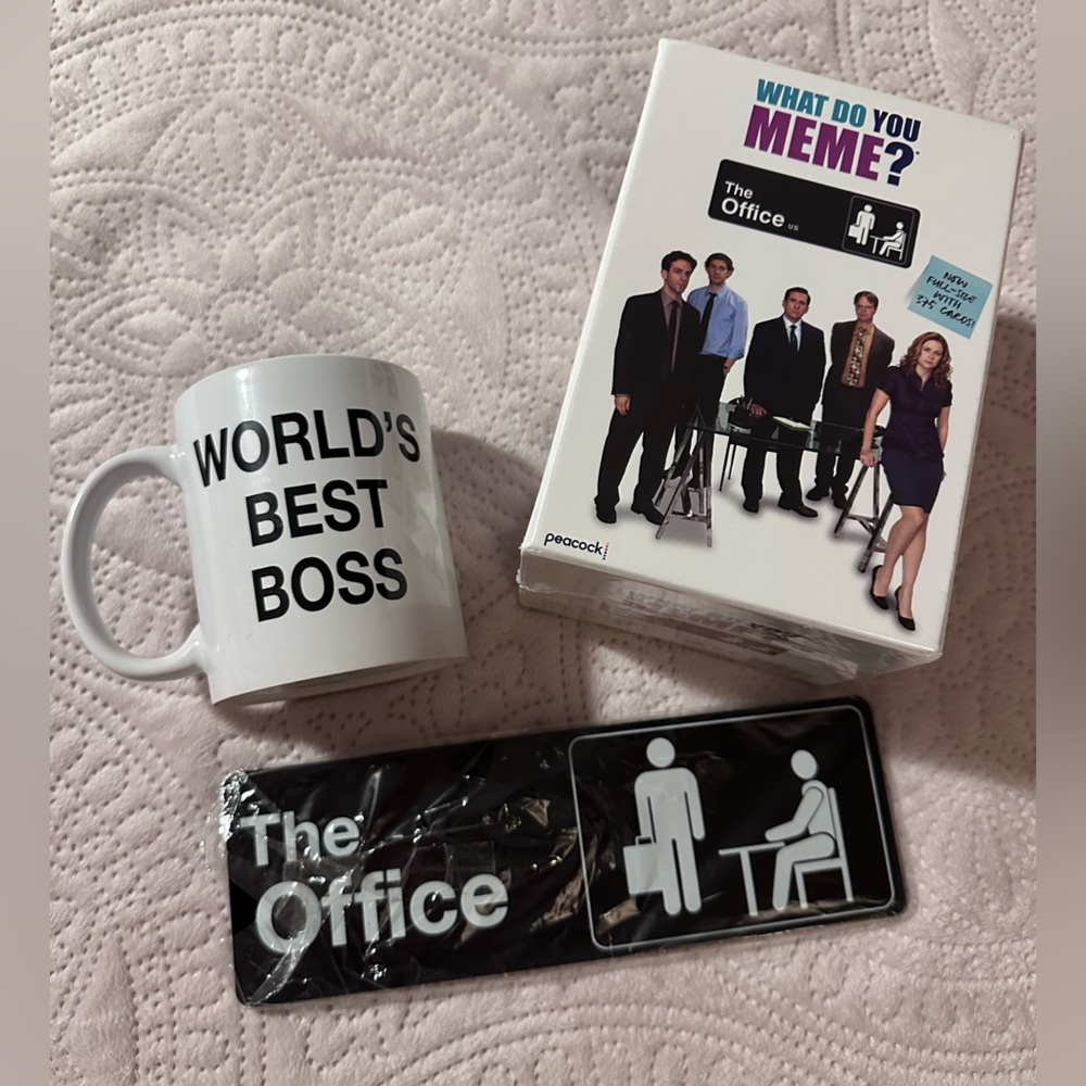 The Office game, mug and sign set BN